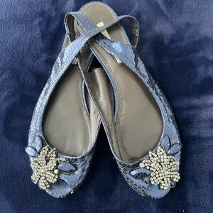 Vera Wang Lavender Navy Flat peeptoe